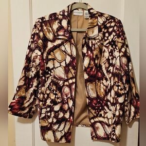Alfred Dunner Multicolor Abstract Blazer